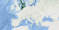 Routes van offshore-pijpleidingen
